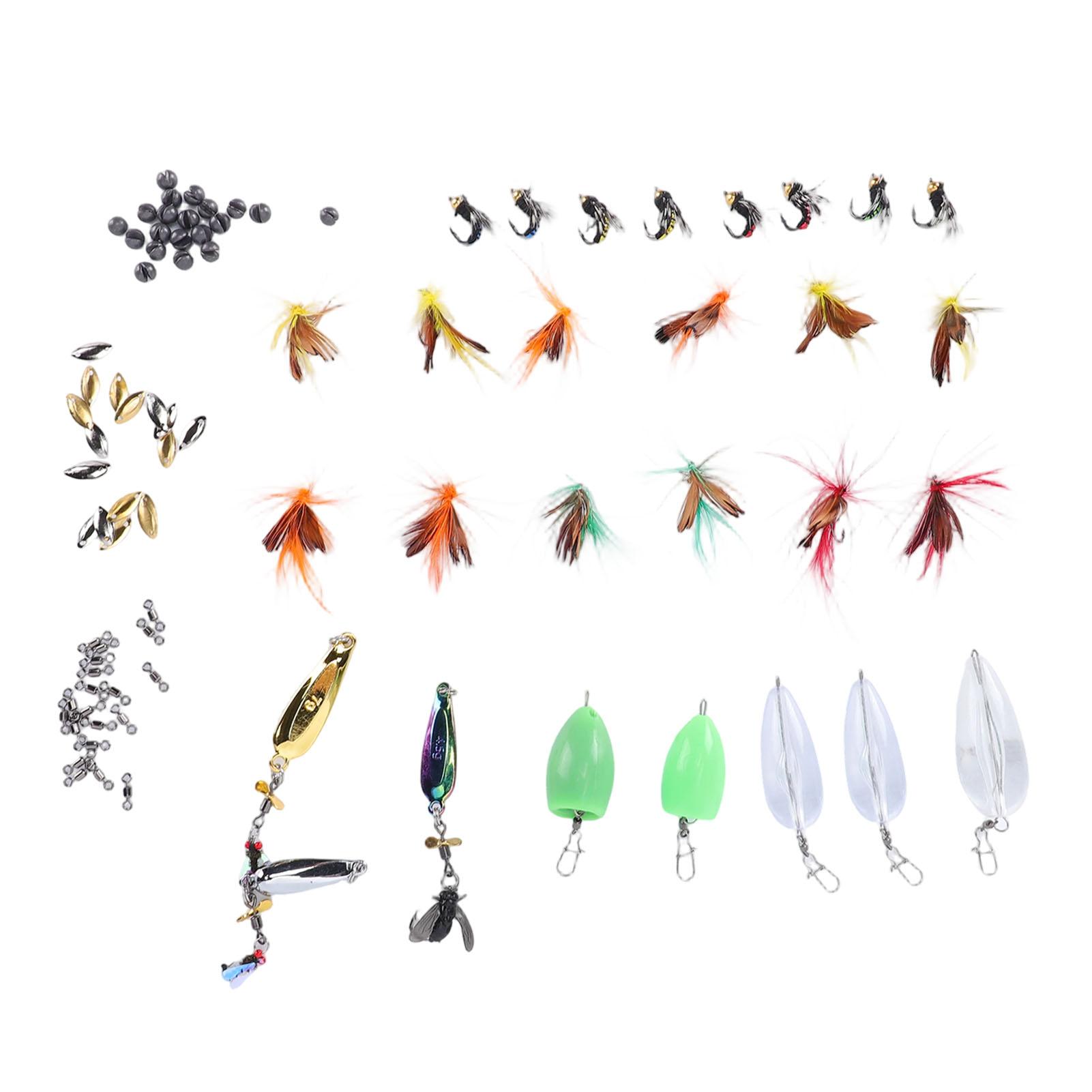 Fly Fishing Kit 88 Pcs Exquisite Lifelike Fishing Lures Hook Sequin Accessories Set