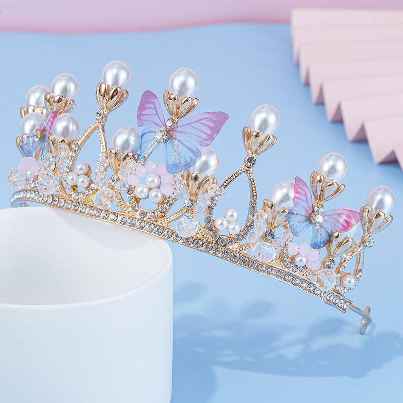 Children's Crystal Crown Headband: Elegant Princess Performance Hairpiece for Girls