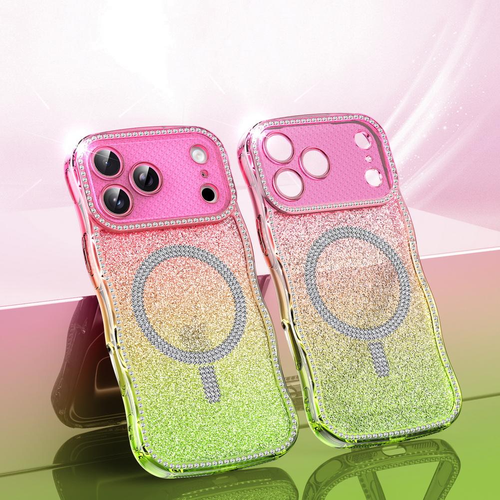 Glitter Diamond with Magnetic Ring Case For iPhone 17 Pro Max 17 Pro 17e 16E 16 Pro 15 + 14 13 Gradient Bling Sparkly Cover