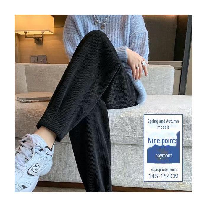 Women's Plus Velvet Harem Sweatpants - Sizes 767M-4XL, Slim Fit, Drawstring, Thickened for Autumn/Winter
