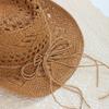 Summer Woven Denim Hat Outdoor Sun Shading and Sun Protection Straw Hat Women's Hollowed Out Large Eave Beach Hat