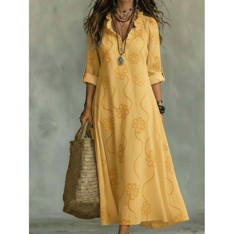HNXC Women's Fashion Autumn Winter Long Sleeve POLO Neck Casual Dresses Classic Exquisite