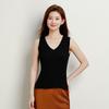 New 100% Mulberry Silk 120 Count Silk Vest with Simple V-neck and Versatile Base That Can Be Worn Externally