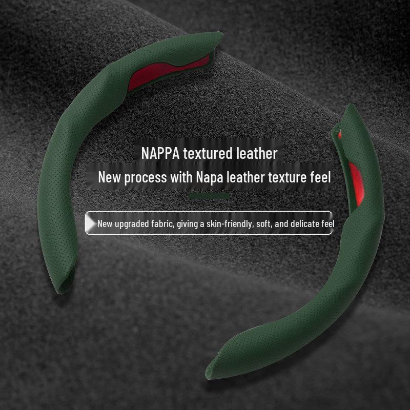 Tesla Model 3/Y Ultra-thin Non-slip Sweat-absorbing Steering Wheel Cover with Card Holder for All Seasons
