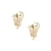 Schmetterling Verziert Metall Harz Ohrringe Damen Ohrringe Gold E2972WOMRS