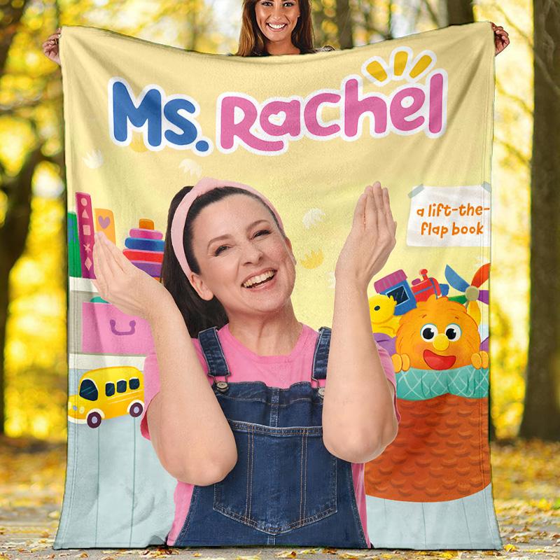 1pc Ms Rachel3 Theme Blanket - Digital Print, Polyester, Cozy for All Seasons, Perfect for Outdoor, Camping, and Travel