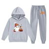 Kids Halloween Hoodie and Sweatpants Set Ghost Pumpkin Print Long Sleeve Pullover Top and Elastic Waist Bottoms Casual Outfit for Children