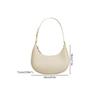 PU Leather Ladies Handbag Simple Armpit Bag Portable Half Moon Underarm Bag  Women