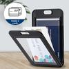 Cute Double Sided Transparent ID Card Holder Waterproof Name Badge Horizontal Id Badge Holder for Work School Clear Plastic