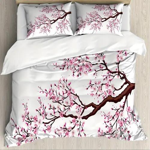 

Cherny Blosoms Soft Duvet Cover Cherny Blosoms Background Theme Soft Duvet Cover Suitable for Children Kids plus Adult Peoples Soft Breathable 100*200cm Single