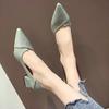 2025 New Pointed Mid Heel Women's Shoes Shallow Mouth Single Shoes Women's Fashion High Heel Women's Shoes