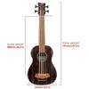 AKLOT Bass 30 Inch Ukulele Bass EADG Soft Case Strap Pick Included Ukulele, (Ebony Brown)
