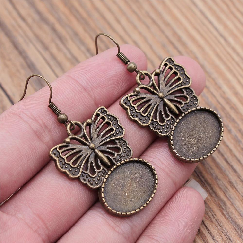 Fit 13x18mm Cabochons Oval Blank Setting Bezel Blank Cabochon Earring Base For DIY Earring Making