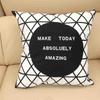 Square Nordic Pillow Case Double-sided Pillowcover Simple Fashion Black and White Geometric Pillow Car Sofa Office Bedside Back Cushion Cover