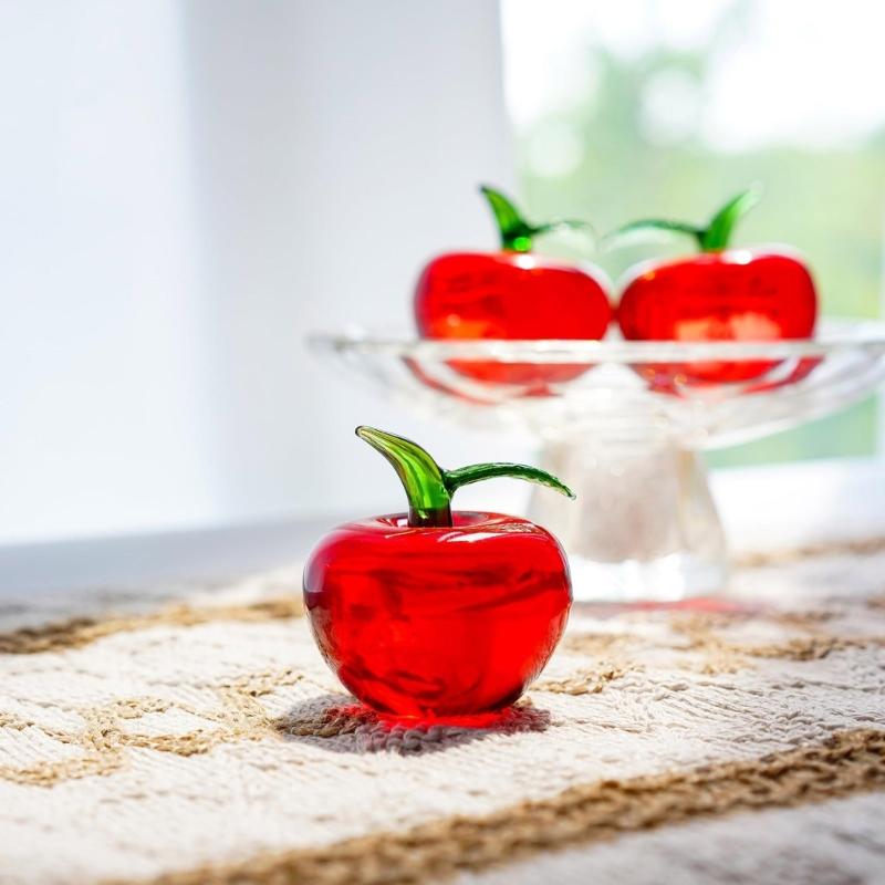 Realistisches Glasfrucht-Briefbeschwerer Miniatur-Glasfrucht-Statue Tischdekoration für Schreibtisch oder Regal