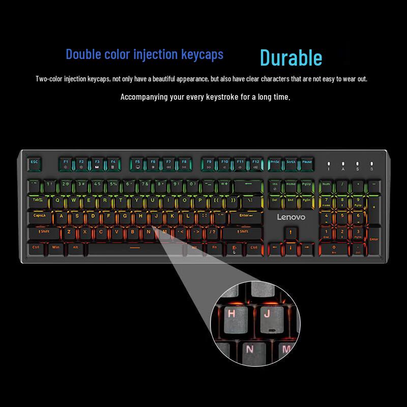 Lenovo GK20L Teclado Mecânico para Jogos RGB com 104 Teclas e Switch Vermelho com Fio