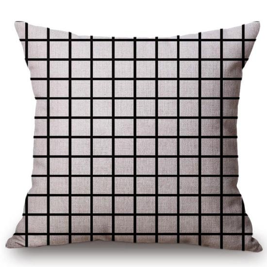 Scandinavian Throw Pillow Case Nordic Style Decorative Cushion Covers Black Yellow Geometric Strips Plaid Sofa Cushion Cover