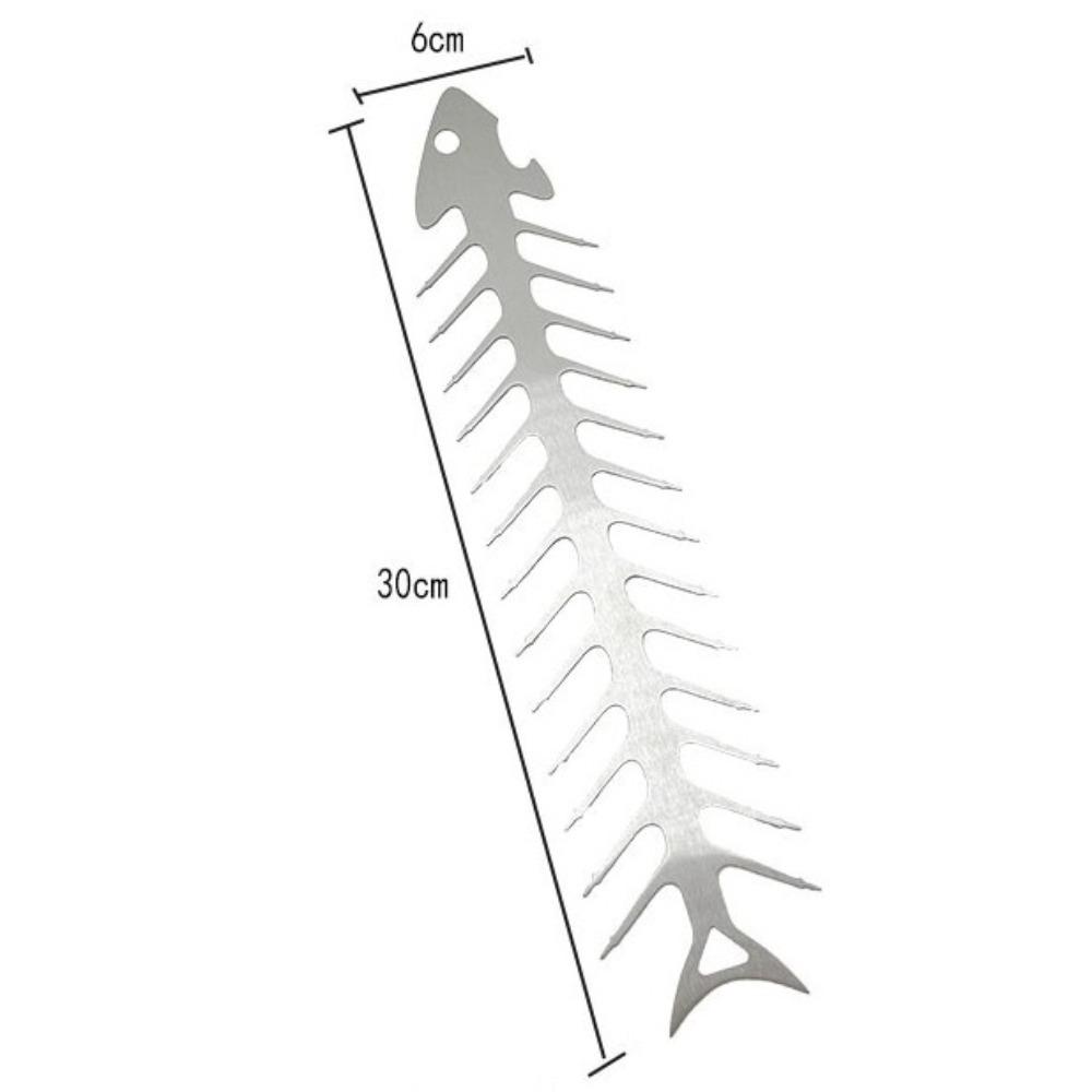 2PCS Stainless Steel Roaster Fork Reusable Barbecue Skewers Creative Fish Bone Skewers  BBQ Net