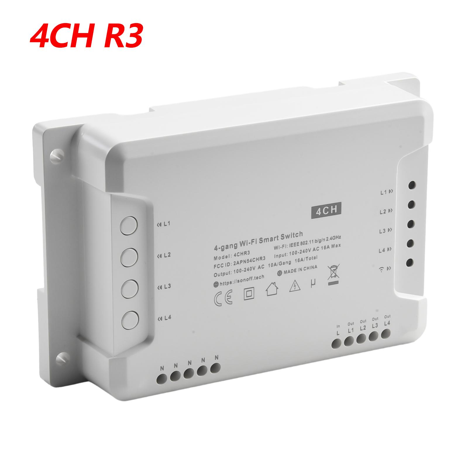 Pro R3 Switch Module 4 Way Smart Switch Network Control Parts APP Control Accessories 10A Relay 2KW AC100-240V