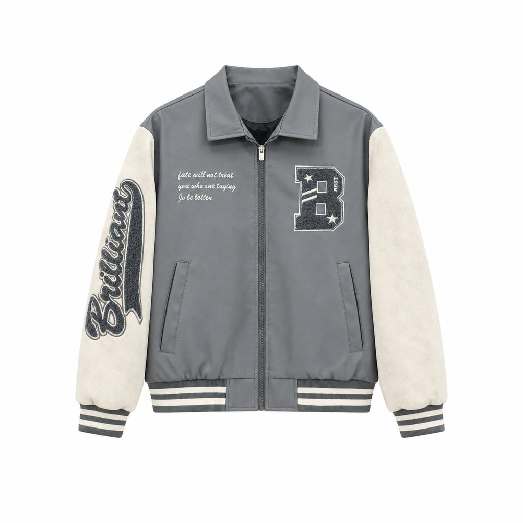 Ruffian handsome jacket men's PU leather high street tide brand Hong Kong style original style trend loose leather jacket