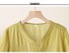 Women's Tencel Linen Embroidered Short-Sleeve Top & Pants Set for Summer - Middle-Aged Mother's Style.