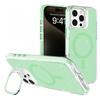 For iPhone 16 Pro Case Compatible with MagSafe Lens Kicktand Glitter PC Phone Cover