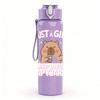 1PC Just A Girl Who Loves Her Mama Heart Print 750ml Color Plastic Sports Water Bottle Leakproof Flip Straw Lid Suitable for Sports Office Home Use