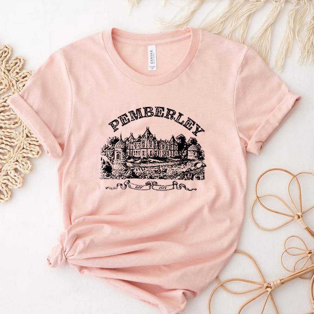 Pemberley T Shirt Pride and Prejudice Tshirt Aesthetic Literary Tee Jane Austen Tops Bookworm Shirts Book Lover Gifts for Women