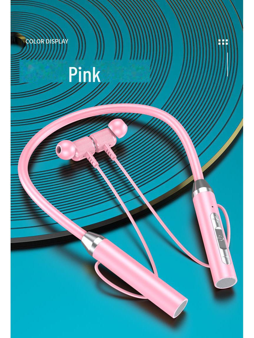 

K58 Bluetooth-гарнитура с шейным ремешком: Беспроводная конструкция с двумя наушниками, спортивная посадка и сверхдлительное время работы в режиме ожидания. bare metal розовый