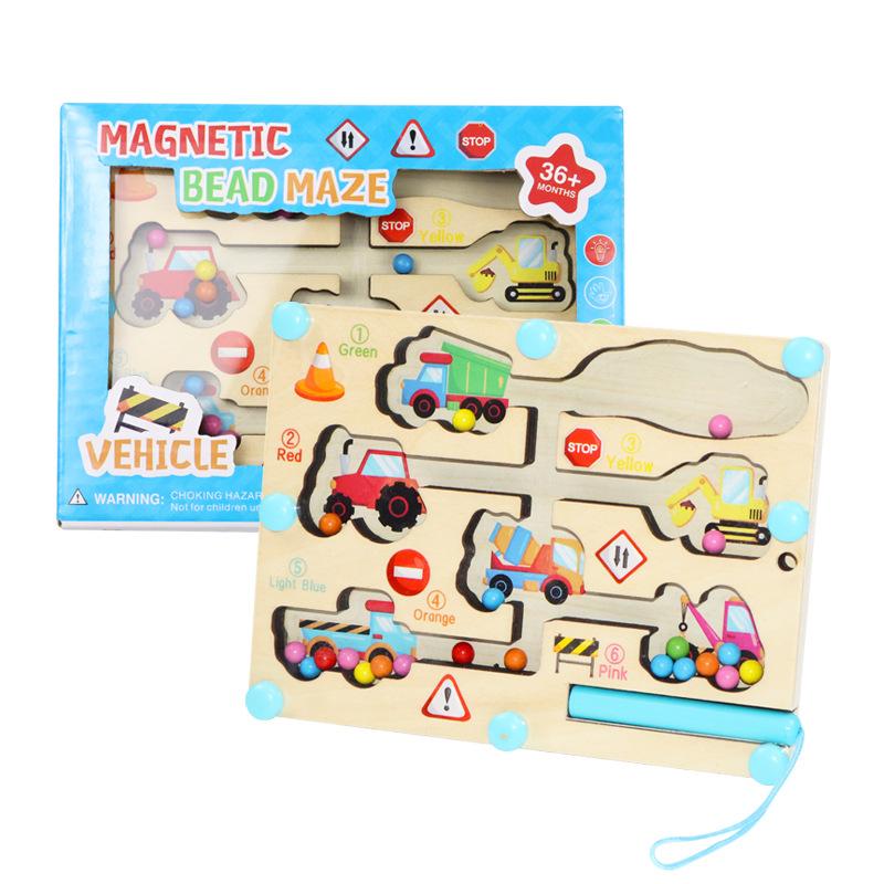 

Children Magnetic Pen Moving Ball Game Color Sorting Counting Board Training Educational Toys