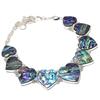 Natural Abalone Shell Necklace 18" Adjustable Chain Heart Gemstone Gifts PT-3280
