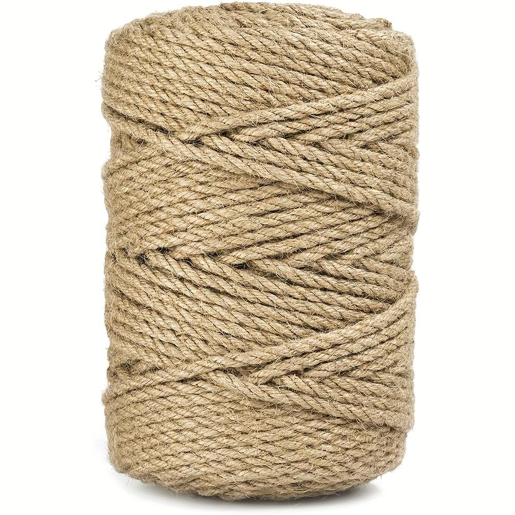 4mm x 50m 164ft Natural Jute Rope Large Roll Heavy Duty Thickened for DIY Crafts Garden Tying Home Decor Cat Scratching Posts