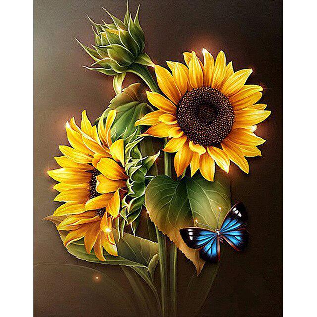 5D DIY Daimond Painting Full Round Drill Sunflower Aimond Embroidery Cross Stitch Kit Paintings