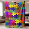 2026 Latest Flannel Blanket 1pc Vibrant PuzzleThemed Flannel Blanket UltraSoft, Warm, Machine Washable, AllSeason Comfort for Sofa, Bed, Travel, Campi