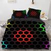3D Honeycomb King Queen Duvet Cover Solid Geometry Bedding Set For Teens Adult Psychedelic Abstract 2/3pcs Polyester Quilt Cover