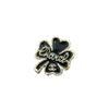 CHANEL 24P black enamel letter four-leaf clover - brooch, same style for men and women, couple style