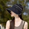 Ice silk can be hung mask empty top hat women breathable face cover ponytail sunscreen hat travel UV protection bucket hat