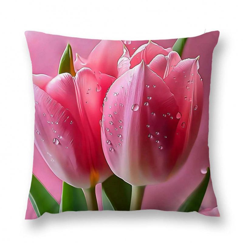 New Flower And Bird Pillow Cover Fresh Home Living Room Sofa Bed And Breakfast Bay Window Cushion Cover Premium