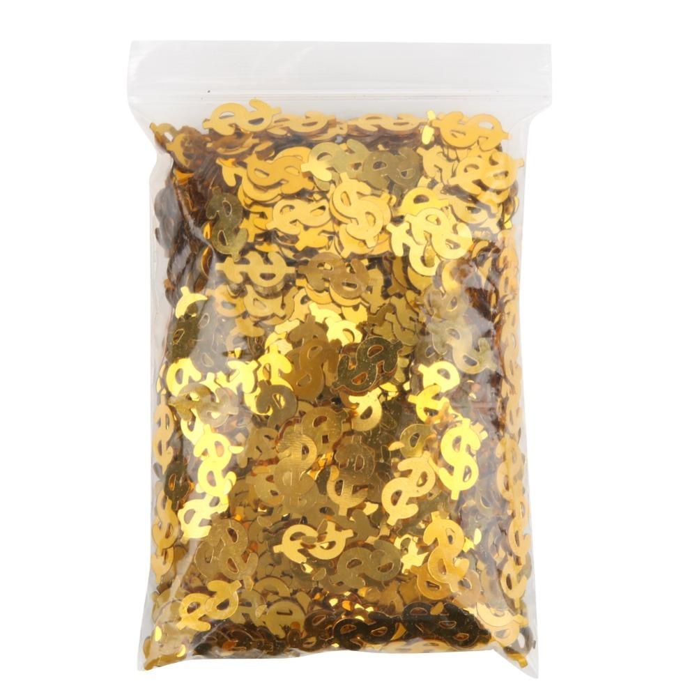 1pcs PVC Sequins Dollar Sign Confetti Gold & Green Party Confetti Throwing Confetti Party золотой