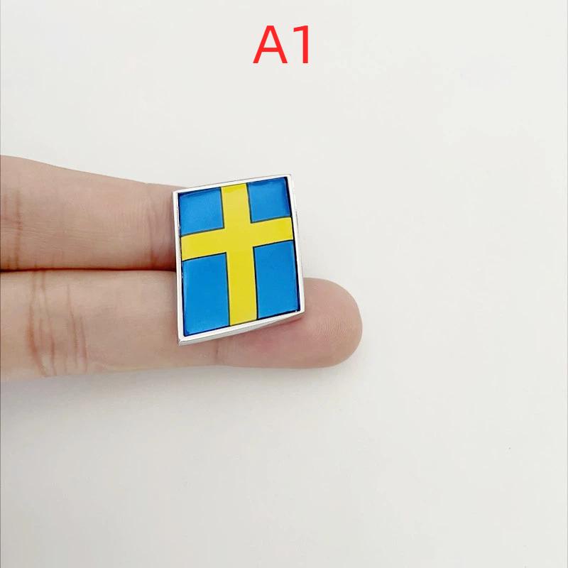 3D Metal AWD Sweden Flag Crown Logo Rear Trunk Emblem Badge Sticker Decals A1