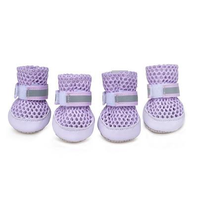 4Pcs Breathable Mesh Dog Shoes Anti Slip Reflective Dog Paw Protectors Soft Sole Wear Resistant Dog Short Boots Dogs Accessories