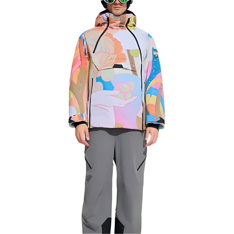FILA X James Jean Collaboration Hooded Fashion Warm Printed Long Sleeve Winter Ski Jacket Unisex Jacket A11U446903F-ZA