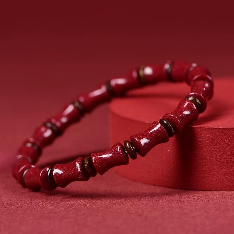 

Браслет из киновари высокого содержания: Пошаговый усилитель удачи, стиль года Бэнмин, унисекс, ювелирное изделие в подарок с материка Low Content with Less Mineral Sparkle