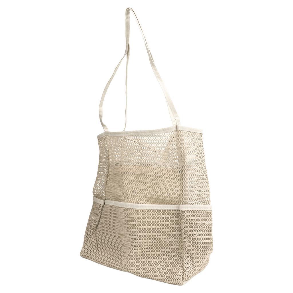 Mesh Beach Handbag Multiple Large Capacity Shoulder Bag for Travel Swimming Pool Picnic Camping