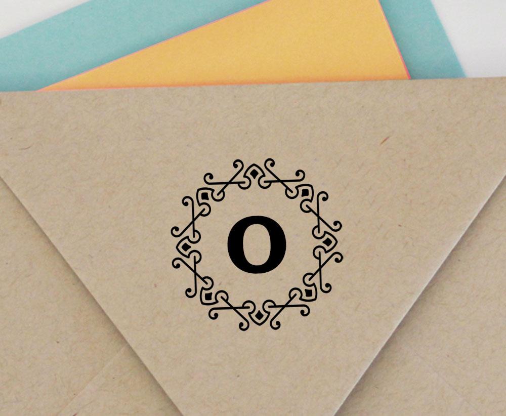 Printtoo Alphabet O Monogram Octagon Celtic Swirl Frame Self Inking Rubber Stamp Office