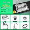 Juqing Upgraded 50x40 Single Bowl 304 Stainless Steel Kitchen Sink