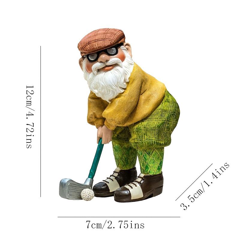 Scultura Gnomo da Golf in Resina Statuette Nane Artistiche Impermeabile Accessorio Decorativo per Casa Giardino Patio Cortile Forniture da Giardino Decorazione