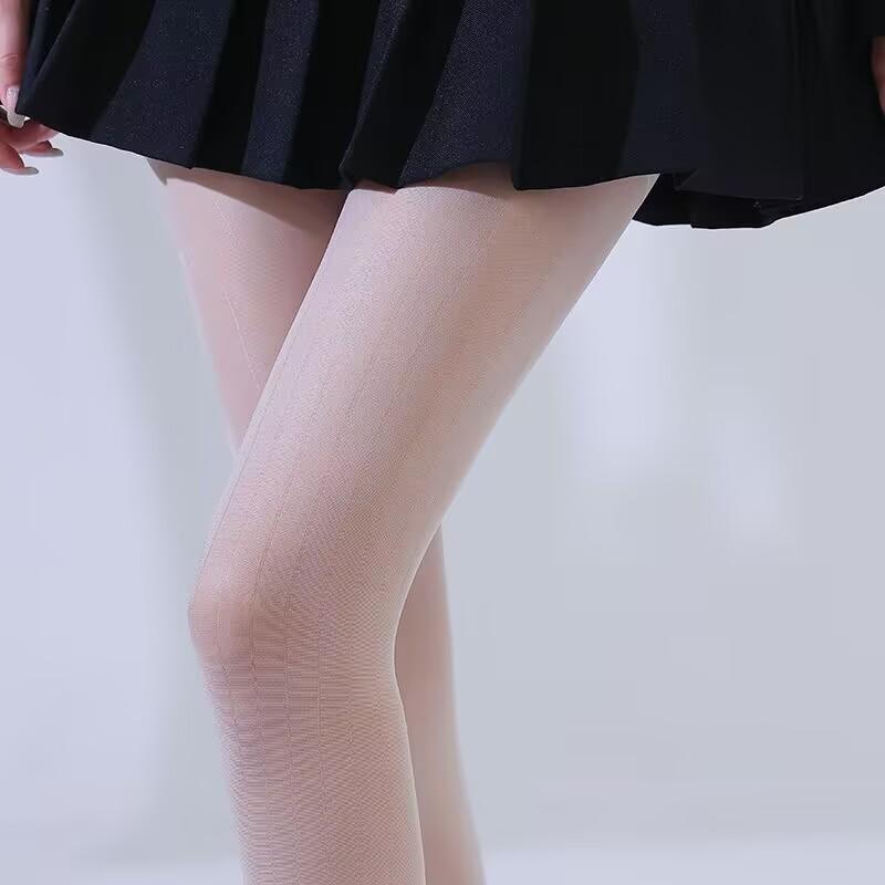 Wide Stripes Ultra Thin Black Gray Vertical Stripes Sexy Pantyhose Core-Spun Yarn Soft & Stretchable For Party & Daily Wear One Size