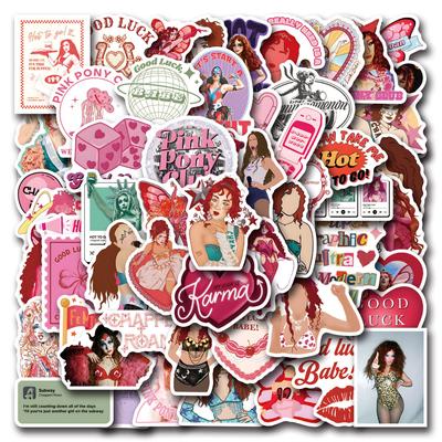10/55Pcs Chappell Roan Stickers GOOD LUCK BABE Waterproof DIY Stickers Pack for Watercup Laptop Scrapbook Notebook Diary Stickers