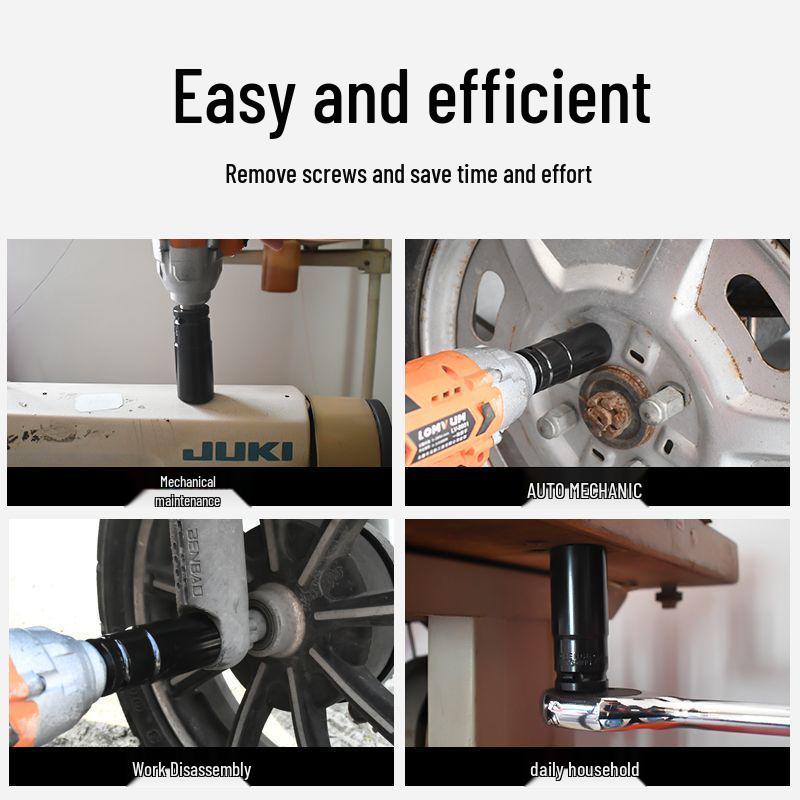 Electric Wrench Socket Set with Extended Hex Sockets